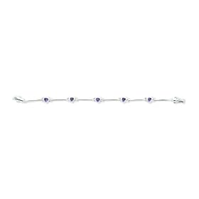 Sterling Silver Amethyst Heart Bracelet by A Great Jewelry Co.