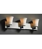 IMAGE OF Justice Design Group POR-8823-20-WFAL-CROM Modular Limoges 3 Light Bath Vanity Light in Chrome with Waterfall glass