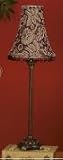 'Burgundy Shade With Bead Table Lamp 28'' Ht''
