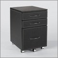 Euro Style Laurence Leather Hi Filing Cabinet; Black Leather