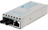 Omnitron Systems 1220-0-9 miConverter 10/100/1000 Gigabit Ethernet Fiber Media Converter RJ45 ST Multimode 550m - 1 x 10/100/1000BASE-T; 1 x 1000BASE-SX; DC Powered; Lifetime Warranty