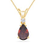 0.03 Cts Diamond & 1.47 Cts Garnet Pendant in 18K Yellow Gold