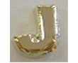Gold Tone Letter J Floating Charm for Heart Lockets
