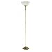 Ledu L9003 Antique brass finish torchiere with alabaster shade, 68-1/2 high