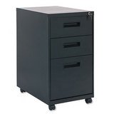 Three-Drawer Mobile File Pedestal, Black, 15-7/8w x 28-1/4h x 23-1/4d AELPA532823BL