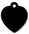 Large Blank Anodized Aluminum Heart Shaped ID Tags, 10 Count (Black)