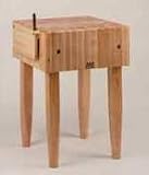 John Boos Professional Hard Rock Maple Butcher Block Work Table with Holder- 30x30