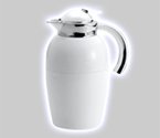 Oggi Senator White Rotating Top Carafe with Press Button Top & Glass Liner 34 oz