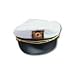Adult Yacht Cap Captain's Hat - White w/ Black Bill & Gold Braiding