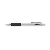 Retractable Ballpoint Pen, .7mm Fine Point, Rubber Grip, Oil-Based, Black/Silver ZEB29210