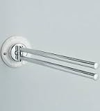Herbeau 11250148 Moustier Polychrome/Polished Chrome Charleston 18 Double Swing Towel Bar From The Charleston Collection. 1125