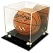 Deluxe Acrylic Basketball Display Case with Gold Risers and Mirrored Back