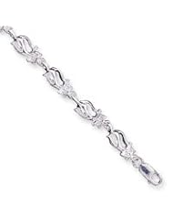 Sterling Silver Cats Bracelet QA7-7"