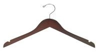 Walnut & Chrome Flat Top Hanger (Petite Size) [ Bundle of 25 ]