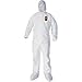 Kleenguard A40 Protection Coveralls - Hood, Zipper Front, Elastic Wrist, Elastic Ankle, Breathable, Low Linting - Medium Size - Liquid, Flying Particle Protection - White - 25 / Carton