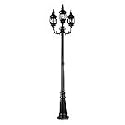 Bel Air Lighting 3-Head French Lantern Black Pole Light - 4090BK