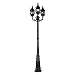 Bel Air Lighting 3-Head French Lantern Black Pole Light - 4090BK