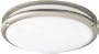 American Fluorescent CSC2232NT Contemporary 1-22, 1-32 Watt Round Flush Mount Light, Nickel Finish Trim with White Acrylic Diffuser