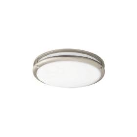 American Fluorescent CSC2232NT Contemporary 1-22, 1-32 Watt Round Flush Mount Light, Nickel Finish Trim with White Acrylic Diffuser