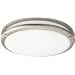 American Fluorescent CSC2232NT Contemporary 1-22, 1-32 Watt Round Flush Mount Light, Nickel Finish Trim with White Acrylic Diffuser