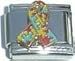 Clearly Charming Autism Multi-color Ribbon Italian Charm Bracelet Link