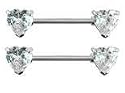 Heart Nipple Bar Body Jewelry Pair