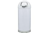 12 Gallon Round Top Waste Receptacle With Galvanized Liner - White