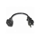 C2G / Cables to Go 03117 18 AWG 15 feet/4.26 Meter Outlet Saver Power Extension Cord NEMA 515R to NEMA 515P  Black