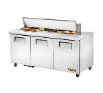 TRUE Refrigeration TSSU-72-16 - 72 in Sandwich/Salad Unit, 16 Pans, 3 Doors, 19 cu ft