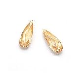 Cubic Zirconia CZ Briolettes 7 X 18mm Champagne Gold Beads (2)