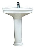 DecoLav 3615-CWH Pedestal Oval Top w/Single Hole Drilling Ceramic White