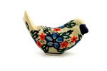 Polish Pottery Figurine Bird (1.97in.H x 1.97in.W x 4.53in.L) Traditional Pattern - H4518B