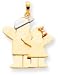 Big Boy Small Girl Charm, Yellow/Pink/White Gold