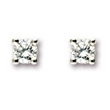 Image of 9 carat White Gold 20pts Fine Diamond claw-set solitaire Stud earrings