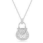 0.16 Ct Diamond Purse Pendant in 18K White Gold