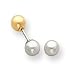 14k 2-Tone Reversible 5mm Ball Screw-Back Childrens Earrings