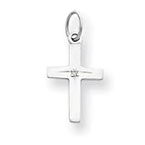 14k White 1/2 pt Diamond Cross Pendant Child Chain - 15 Inch