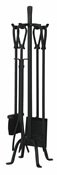 5 Piece Olde World Fireplace Tool Set - Loop Handles