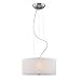 Olwen 3-Light White Fabric Round Pendant Fixture