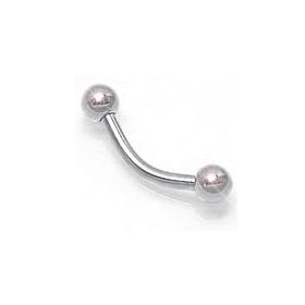 14 Gauge 1/2" - Solid 14k White Gold Curved / Bent Barbell