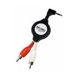 Cables Unlimited ZIP-AUDIO-CD5 ZipLinq Retractable 3.5mm to 2 RCA Audio Cable (Black)