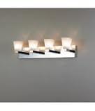 IMAGE OF Eurofase Lighting BR-4TWI-35 Twist 4 Light Bath Vanity Light in Chrome with Alabaster glass