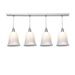 Access Lighting - 52414-BS OPL: Manhattan - 4 Light Bell Glass Bar Pendant - Brushed Steel... by Access Lighting