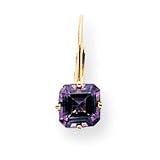 14k 6mm Princess Cut Amethyst leverback earring XLB122AM