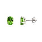 14K Oval 8x6 Peridot Stud Earring