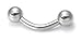 316L Surgical Steel Bent Curved Barbell 8g 8 Gauge