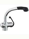 GROHE 33 759 KD0 Ladylux Plus Pull-out Kitchen Faucet, Stainless Steel/Black