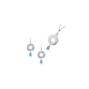2.25 Cts Aquamarine Jewelry Set in Silver by