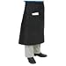 San Jamar 607BA2 Poly Cotton Crew Bistro Apron with Two Middle Pockets, 34" Length x 28" Width, Black