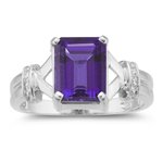 11bxYU%2Bp4zL. SL160  0.01 Cts Diamond & 2.25 Amethyst Ring in 14K White Gold